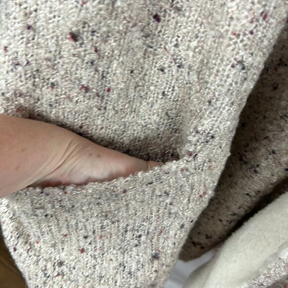 Natural Reflections Sherpa-Lined Open Front Cardigan Sweater Women’s Small Beige - Picture 5 of 7